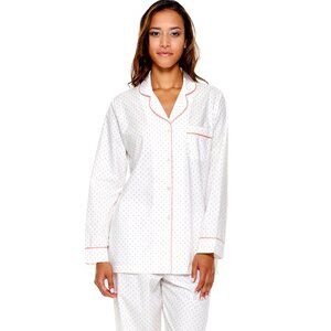 P. Jamas Miami Mini Pink Flamingos Pima Cotton Pajama Set, Size M NEW!